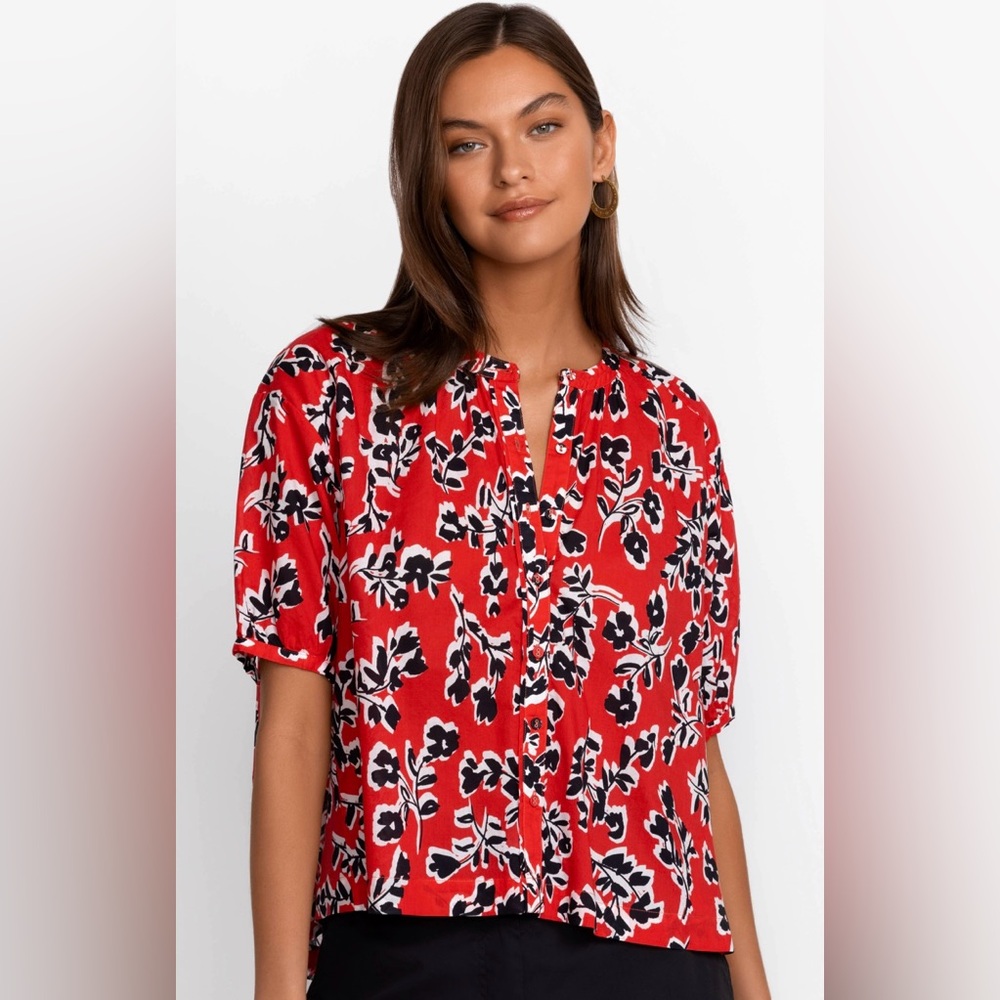 CALME JOHNNY WAS SHIRT LN WOMENS OVERSIZED XS SMALL MEDIUM LARGE (bust 46”)
